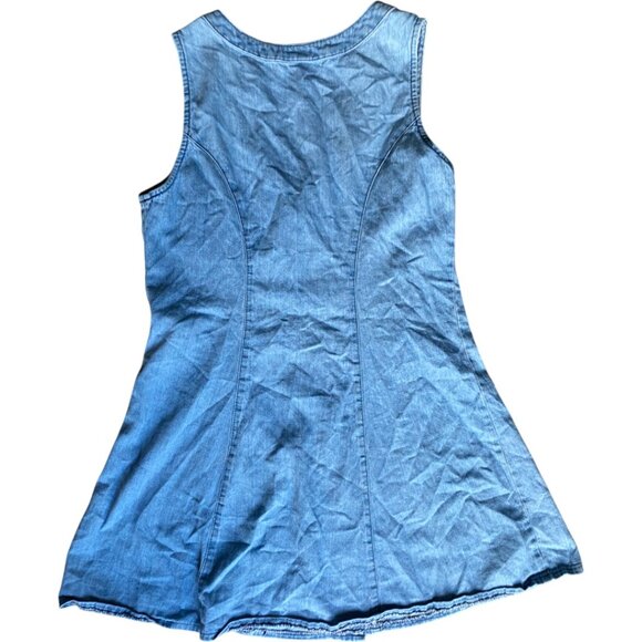 Vintage Vest Dress Denim Jean Button Down Slim-Fit Size - Picture 2 of 7